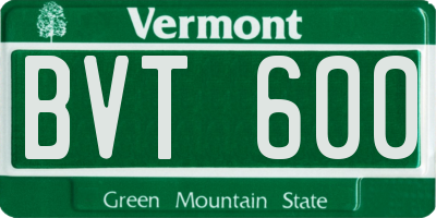 VT license plate BVT600
