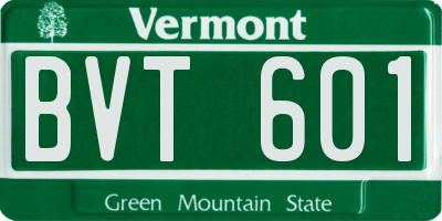 VT license plate BVT601
