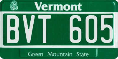 VT license plate BVT605
