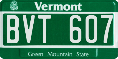 VT license plate BVT607