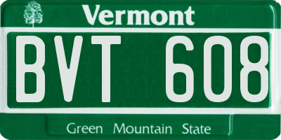 VT license plate BVT608