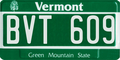 VT license plate BVT609