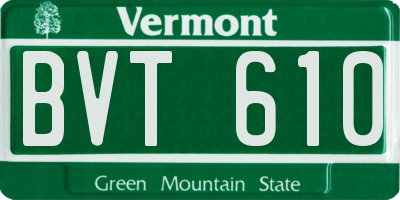 VT license plate BVT610