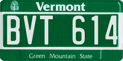 VT license plate BVT614