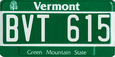 VT license plate BVT615
