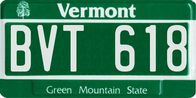 VT license plate BVT618