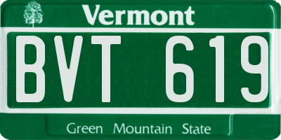 VT license plate BVT619