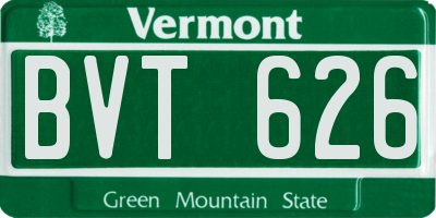 VT license plate BVT626
