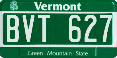 VT license plate BVT627