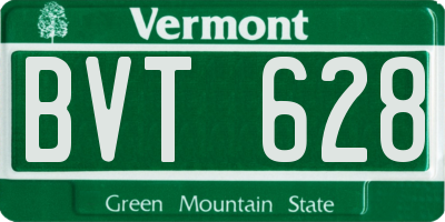 VT license plate BVT628