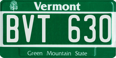 VT license plate BVT630