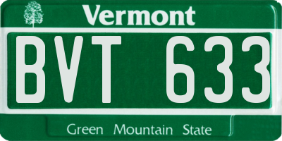 VT license plate BVT633