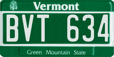 VT license plate BVT634