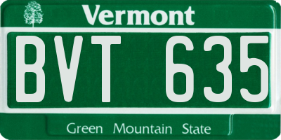 VT license plate BVT635
