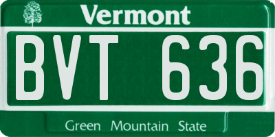 VT license plate BVT636