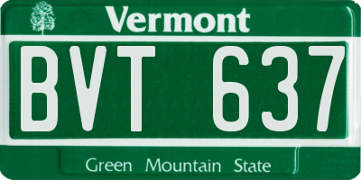 VT license plate BVT637