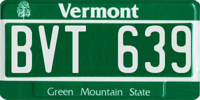 VT license plate BVT639
