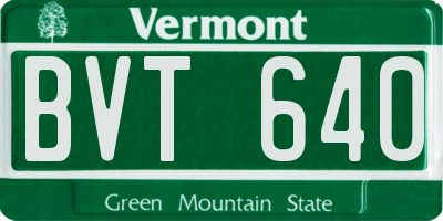 VT license plate BVT640