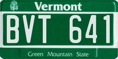 VT license plate BVT641