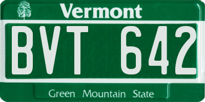 VT license plate BVT642