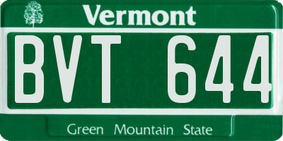 VT license plate BVT644