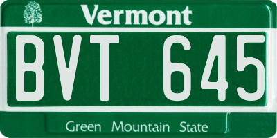 VT license plate BVT645