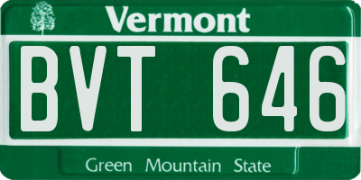 VT license plate BVT646