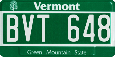 VT license plate BVT648