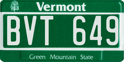 VT license plate BVT649