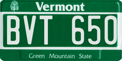 VT license plate BVT650