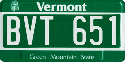 VT license plate BVT651