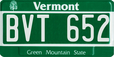 VT license plate BVT652