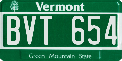 VT license plate BVT654