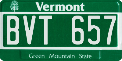 VT license plate BVT657