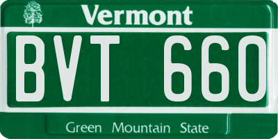 VT license plate BVT660