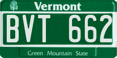 VT license plate BVT662