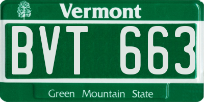 VT license plate BVT663