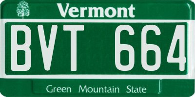 VT license plate BVT664