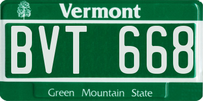 VT license plate BVT668