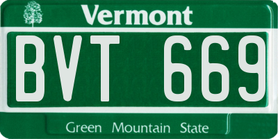 VT license plate BVT669