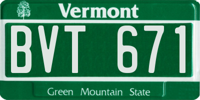 VT license plate BVT671