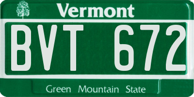 VT license plate BVT672