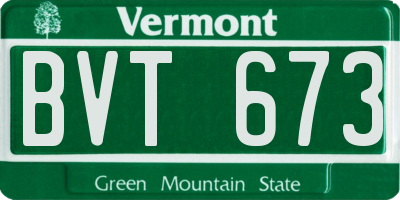 VT license plate BVT673