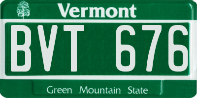 VT license plate BVT676