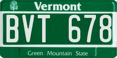 VT license plate BVT678