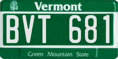 VT license plate BVT681