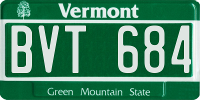 VT license plate BVT684