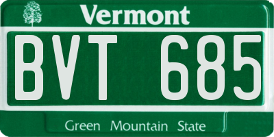 VT license plate BVT685