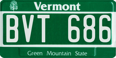 VT license plate BVT686