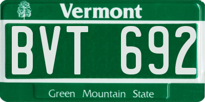 VT license plate BVT692